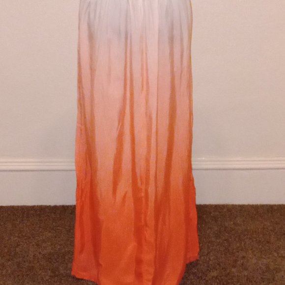 Salmon Peachy Pink Colorshift maxi dress - Picture 2 of 8